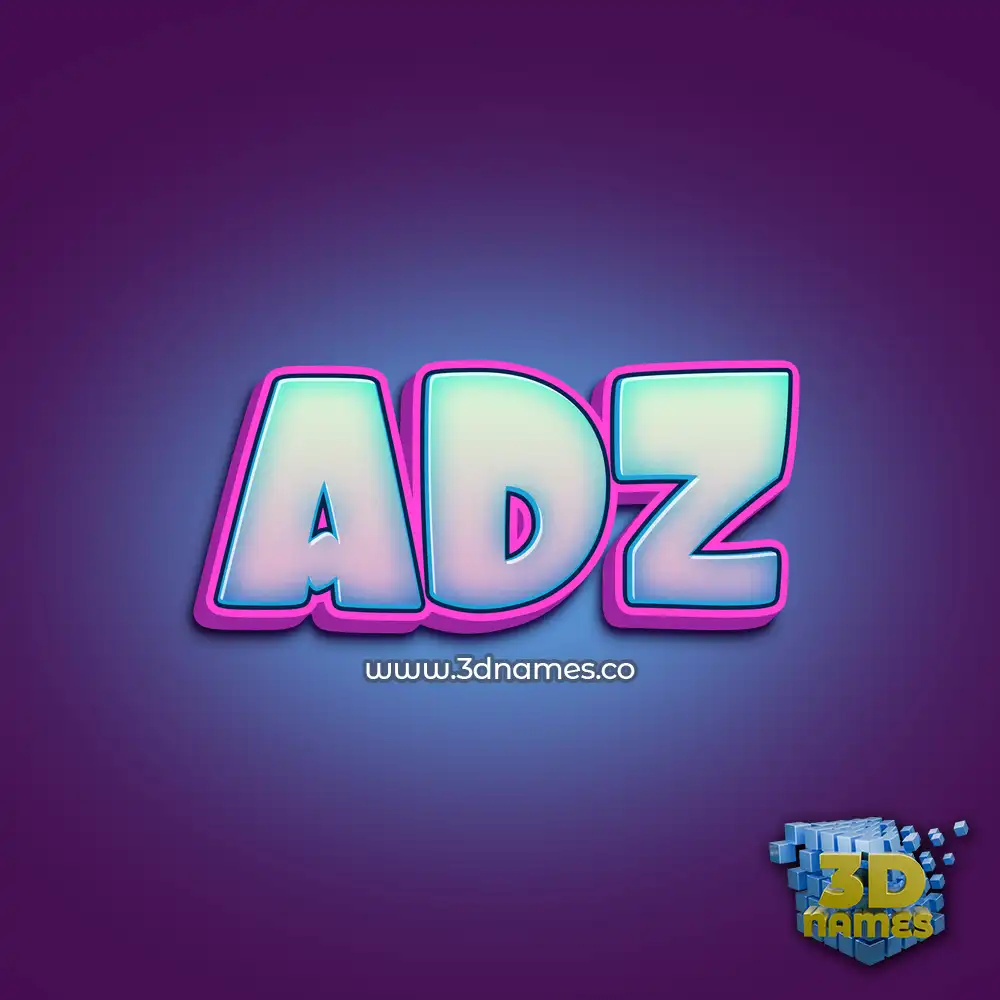 adz in Phat Purple style - 3D name wallpaper
