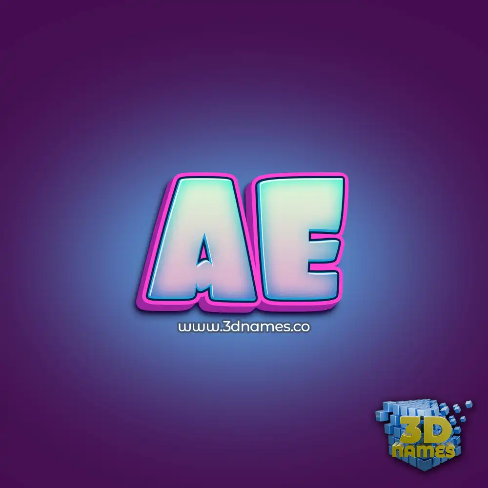 ae in Phat Purple style - 3D name wallpaper