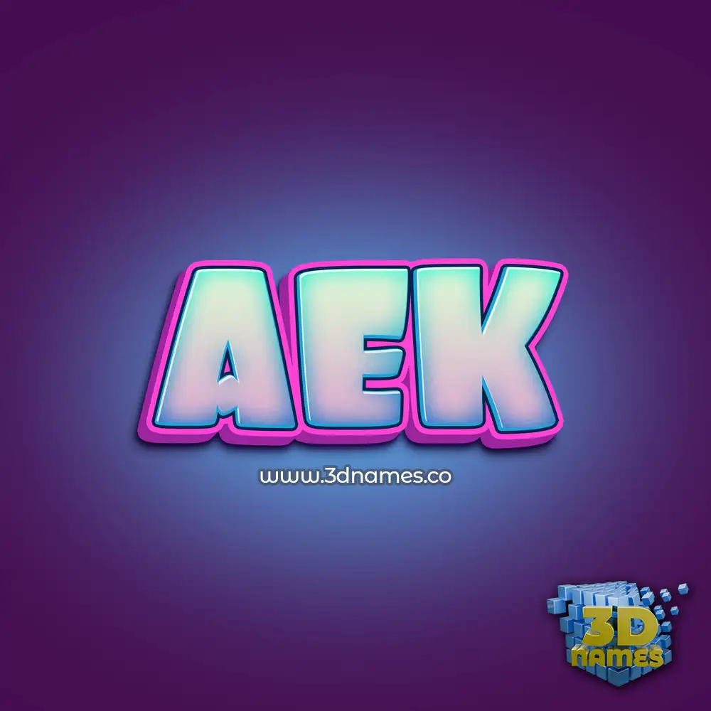 aek in Phat Purple style - 3D name wallpaper