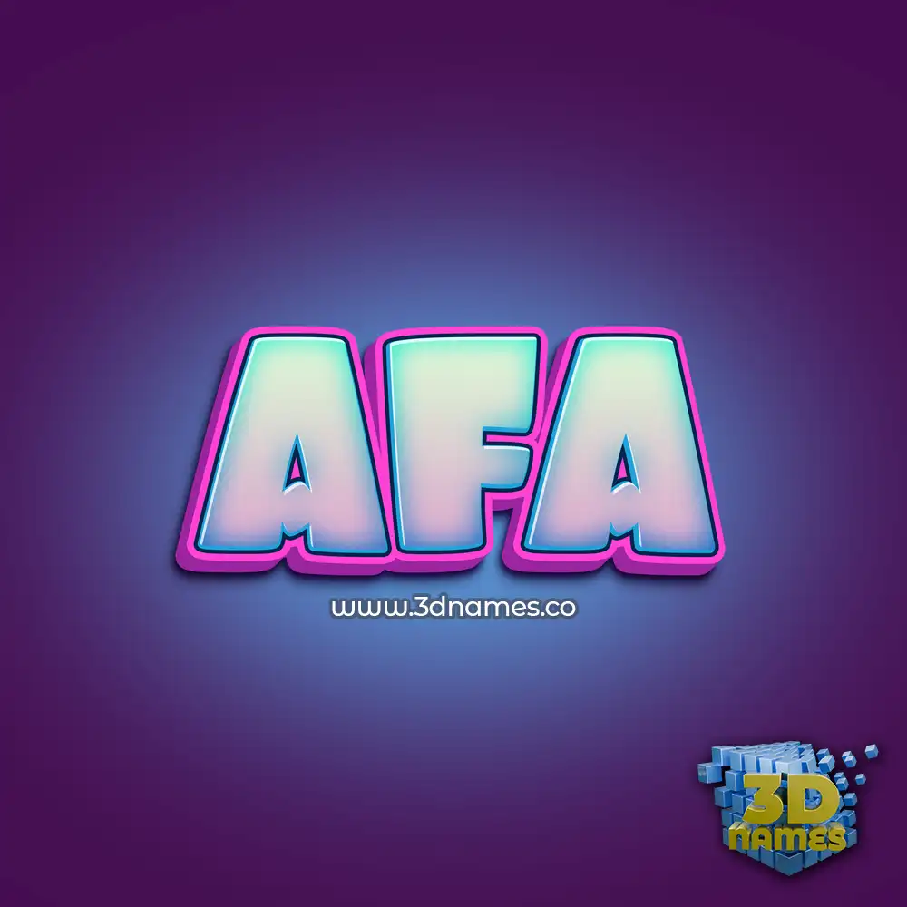 afa in Phat Purple style - 3D name wallpaper