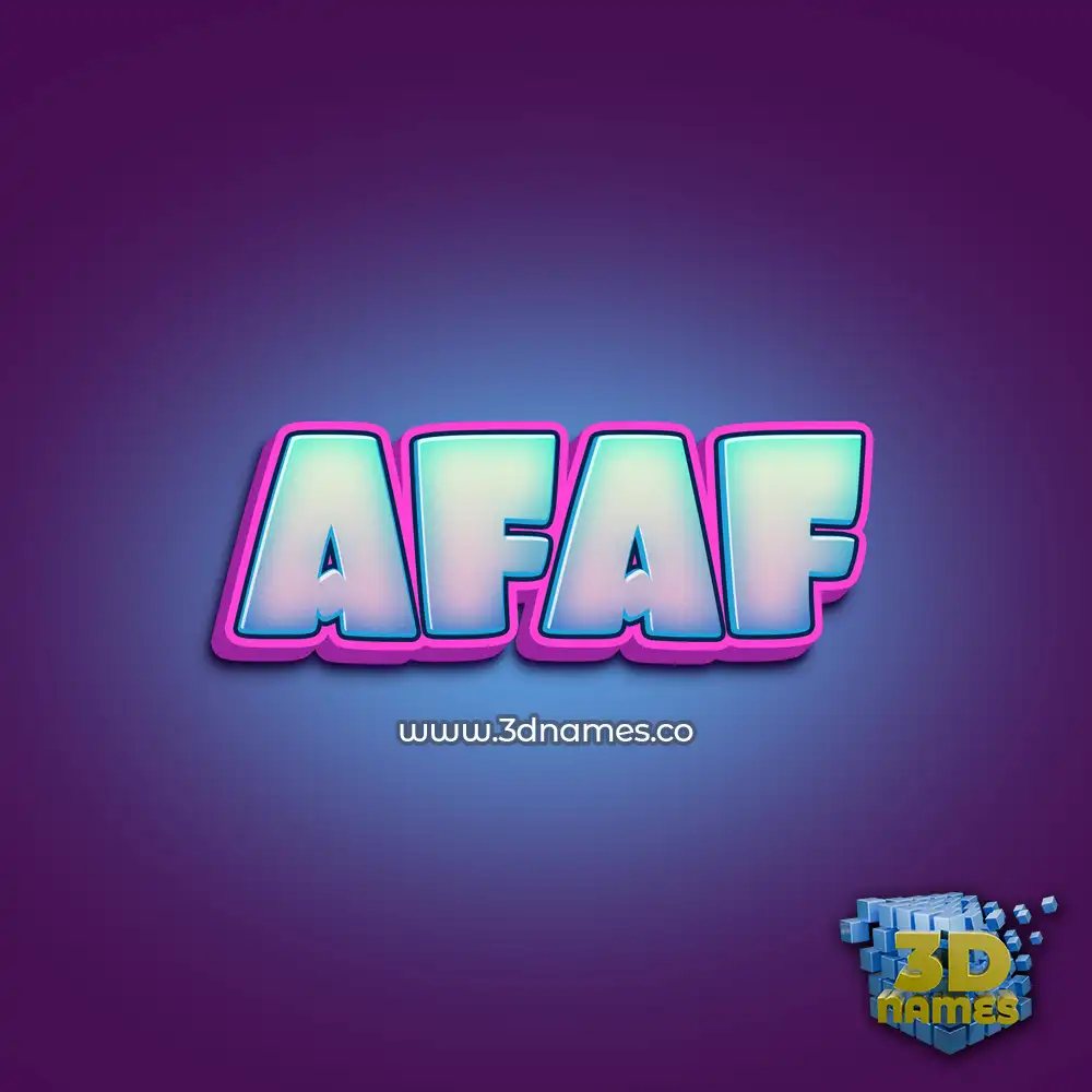 afaf in Phat Purple style - 3D name wallpaper