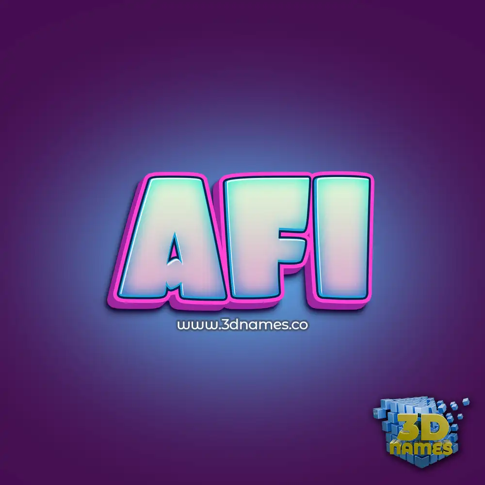 afi in Phat Purple style - 3D name wallpaper
