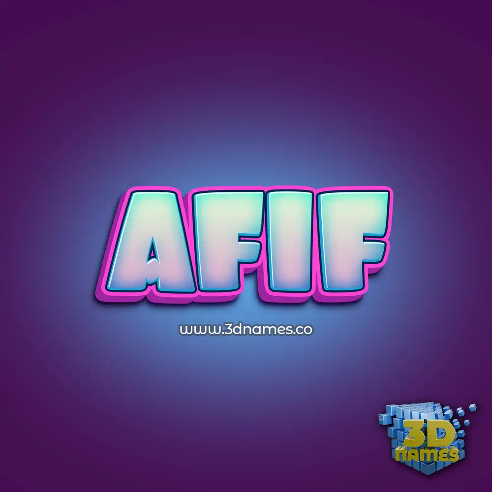 afif in Phat Purple style - 3D name wallpaper