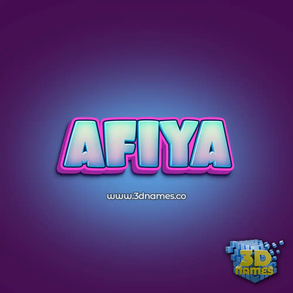 afiya in Phat Purple style - 3D name wallpaper