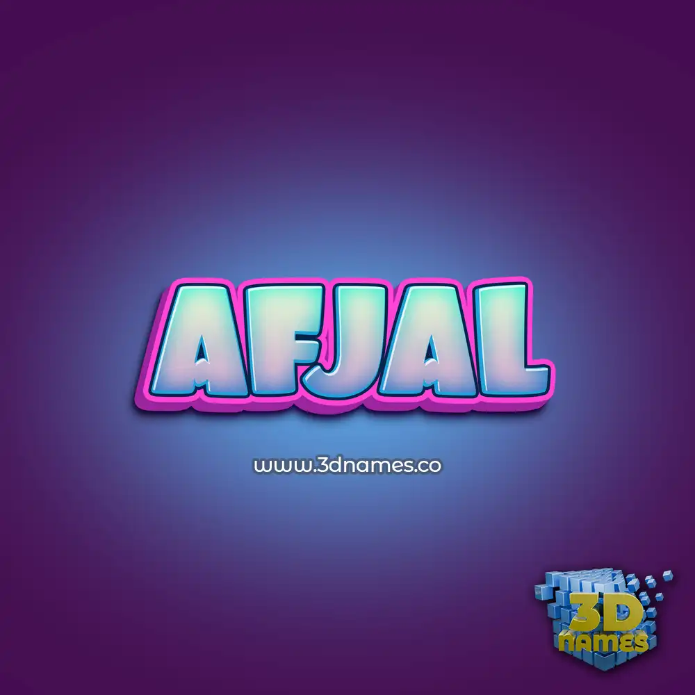 afjal in Phat Purple style - 3D name wallpaper