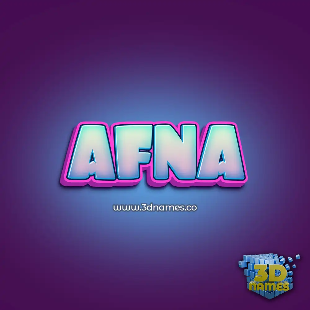 afna in Phat Purple style - 3D name wallpaper