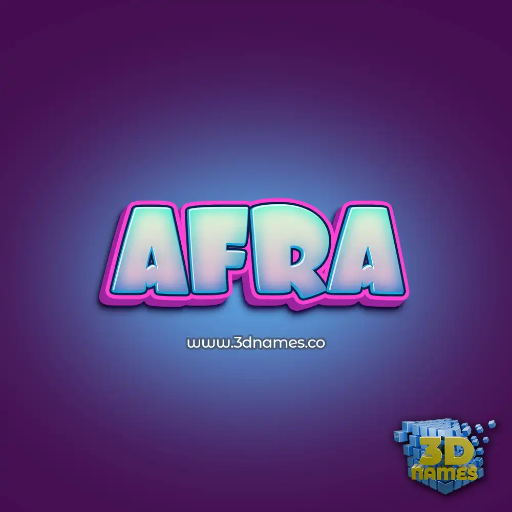 afra in Phat Purple style - 3D name wallpaper