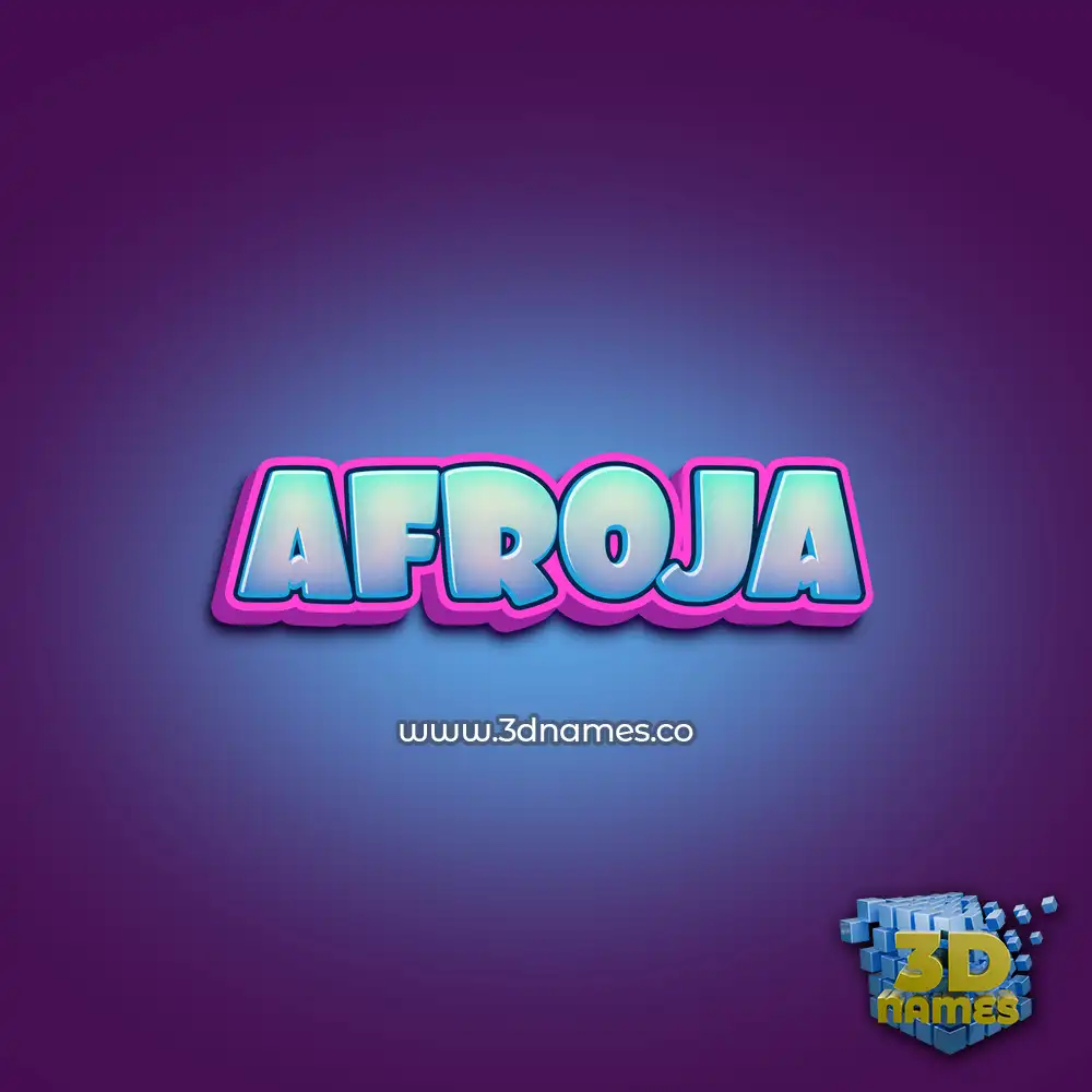 afroja in Phat Purple style - 3D name wallpaper