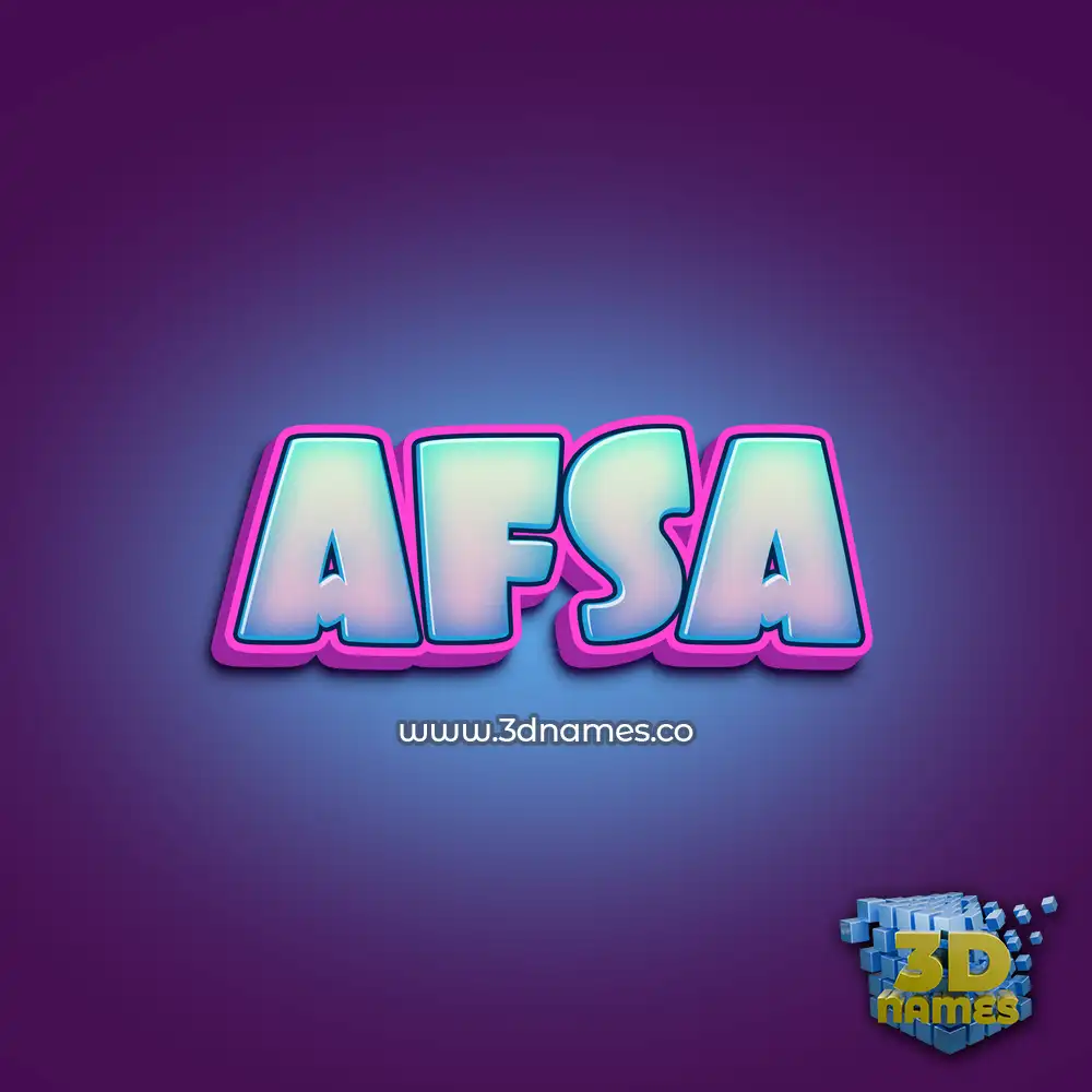 afsa in Phat Purple style - 3D name wallpaper