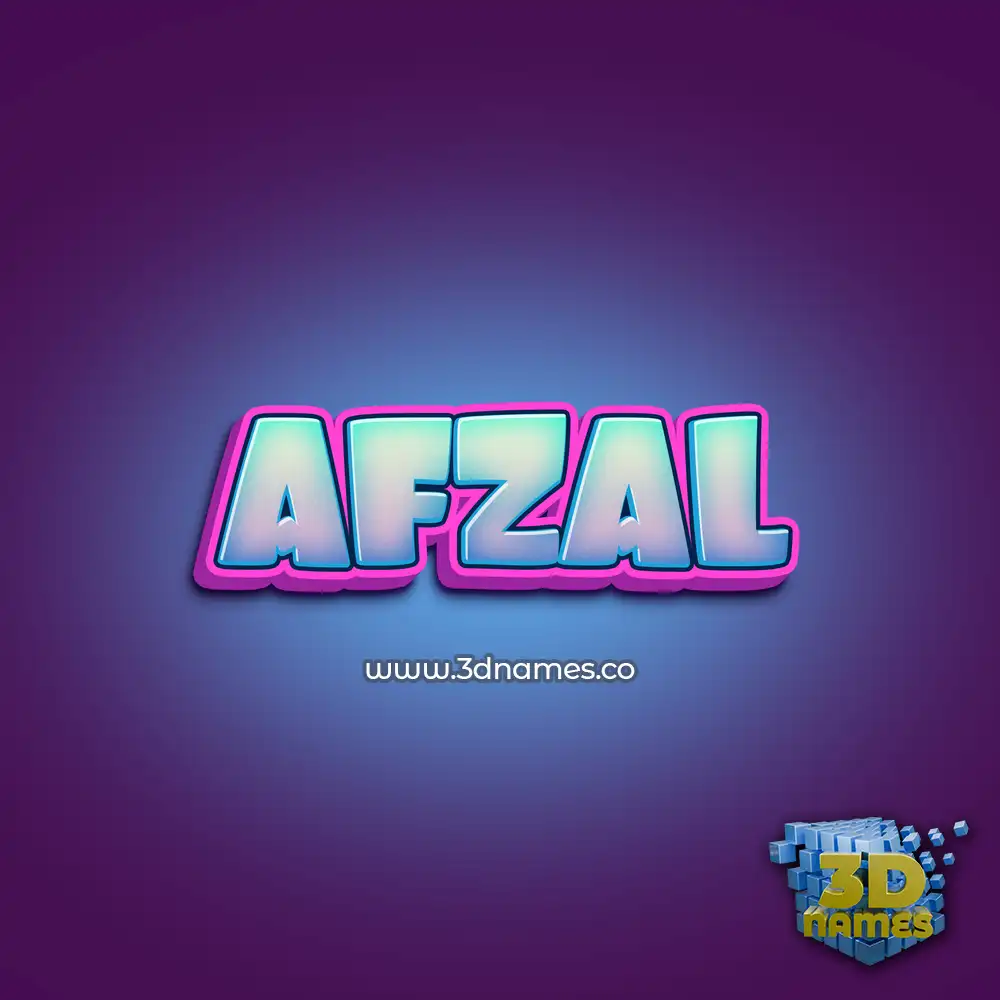 afzal in Phat Purple style - 3D name wallpaper