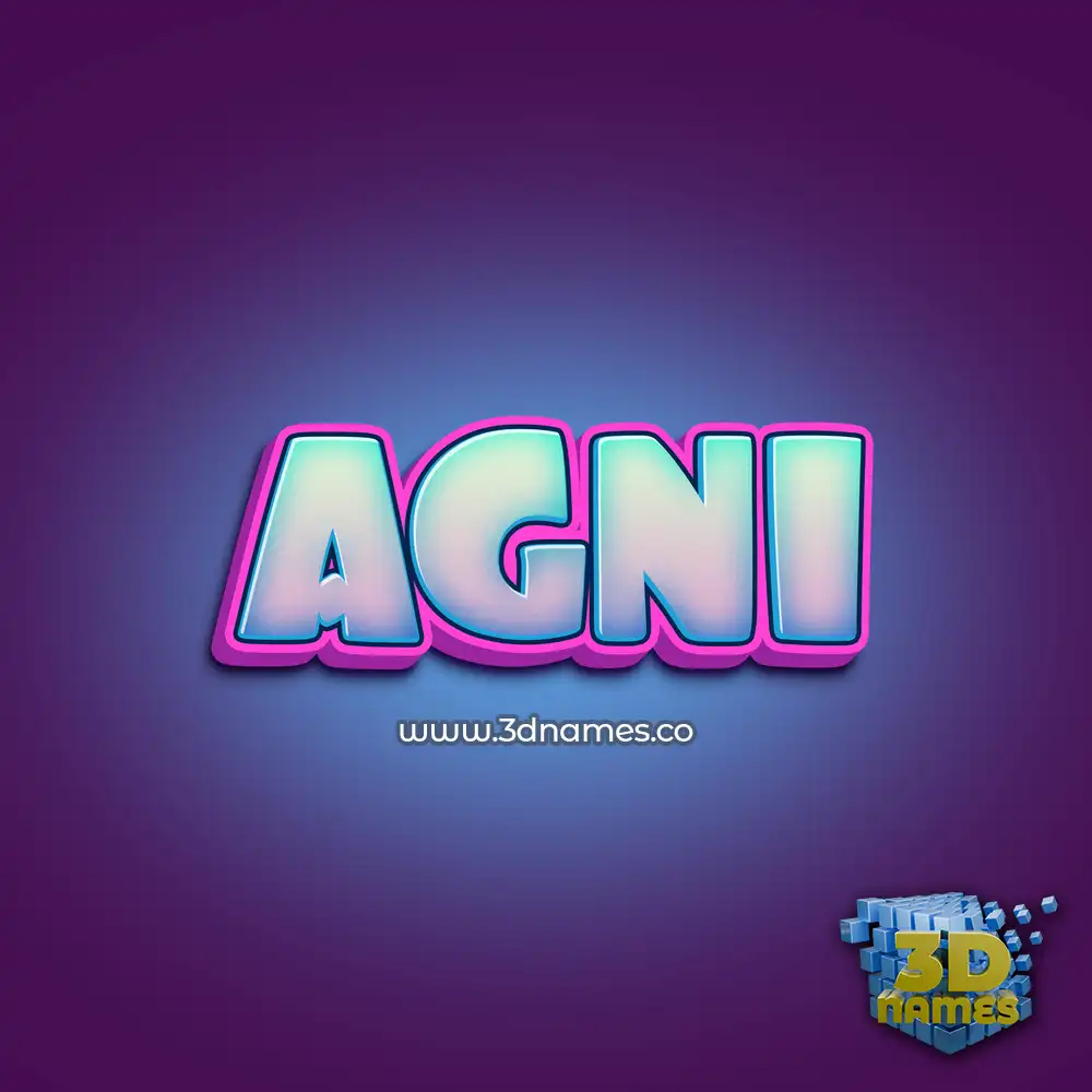 agni in Phat Purple style - 3D name wallpaper