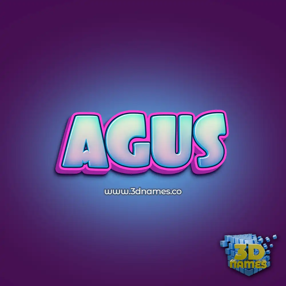 agus in Phat Purple style - 3D name wallpaper