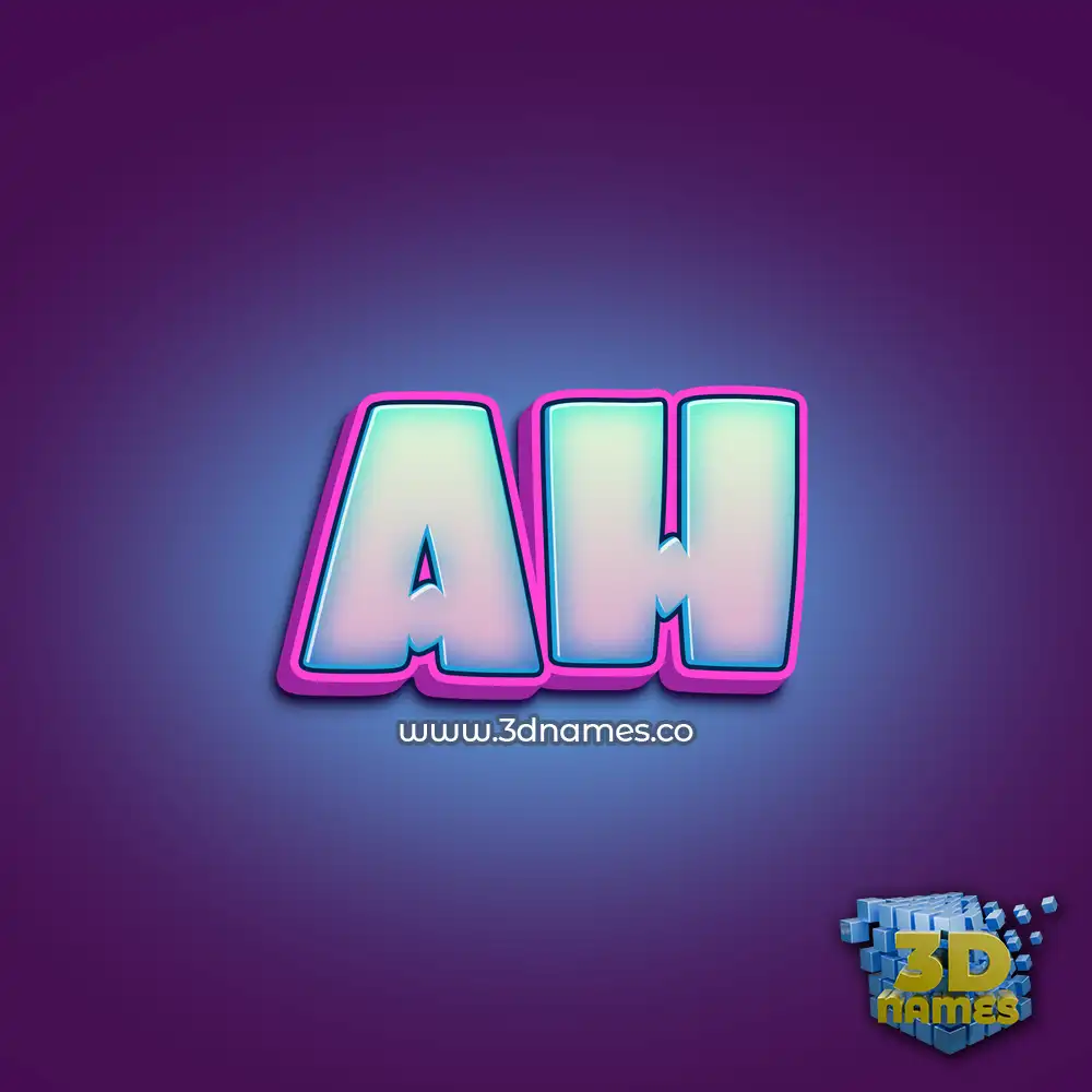 ah in Phat Purple style - 3D name wallpaper