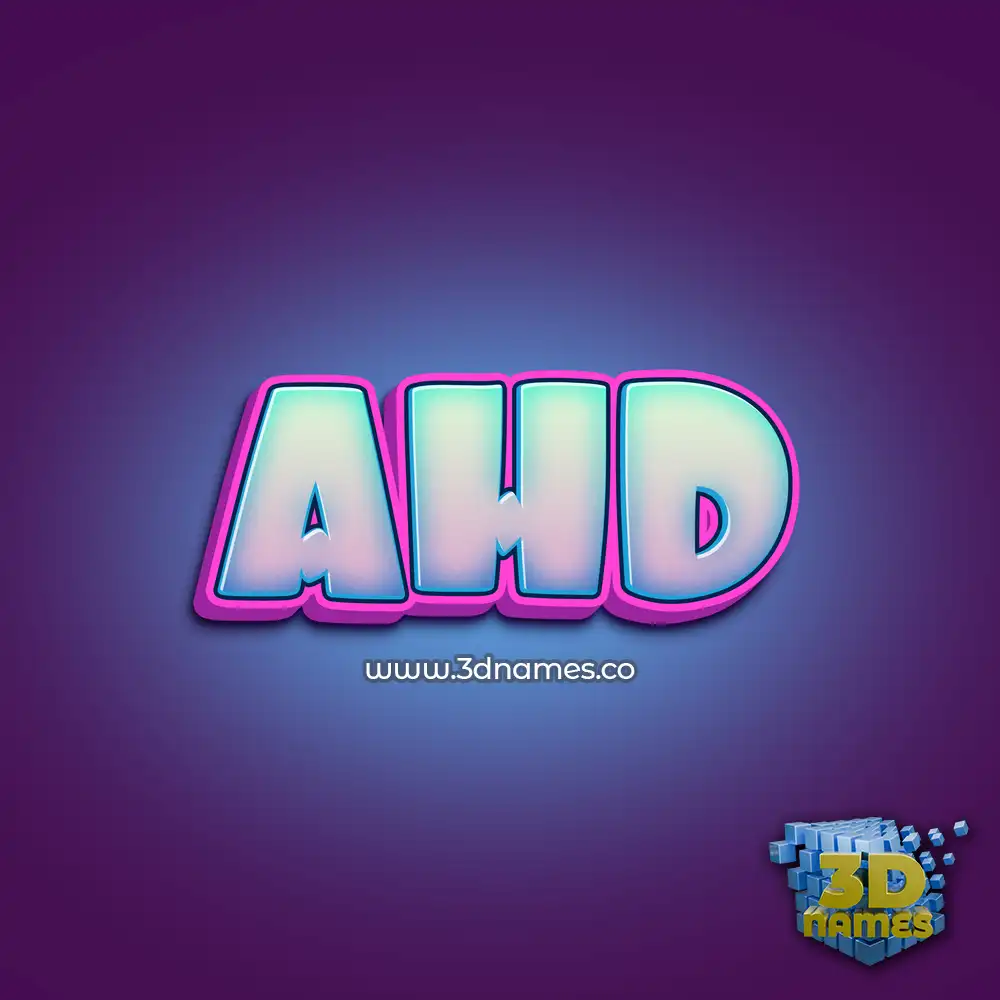 ahd in Phat Purple style - 3D name wallpaper