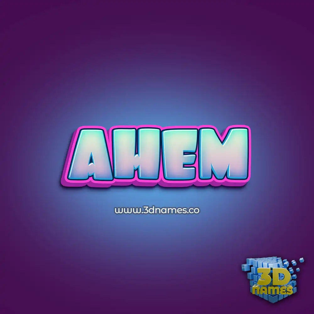 ahem in Phat Purple style - 3D name wallpaper