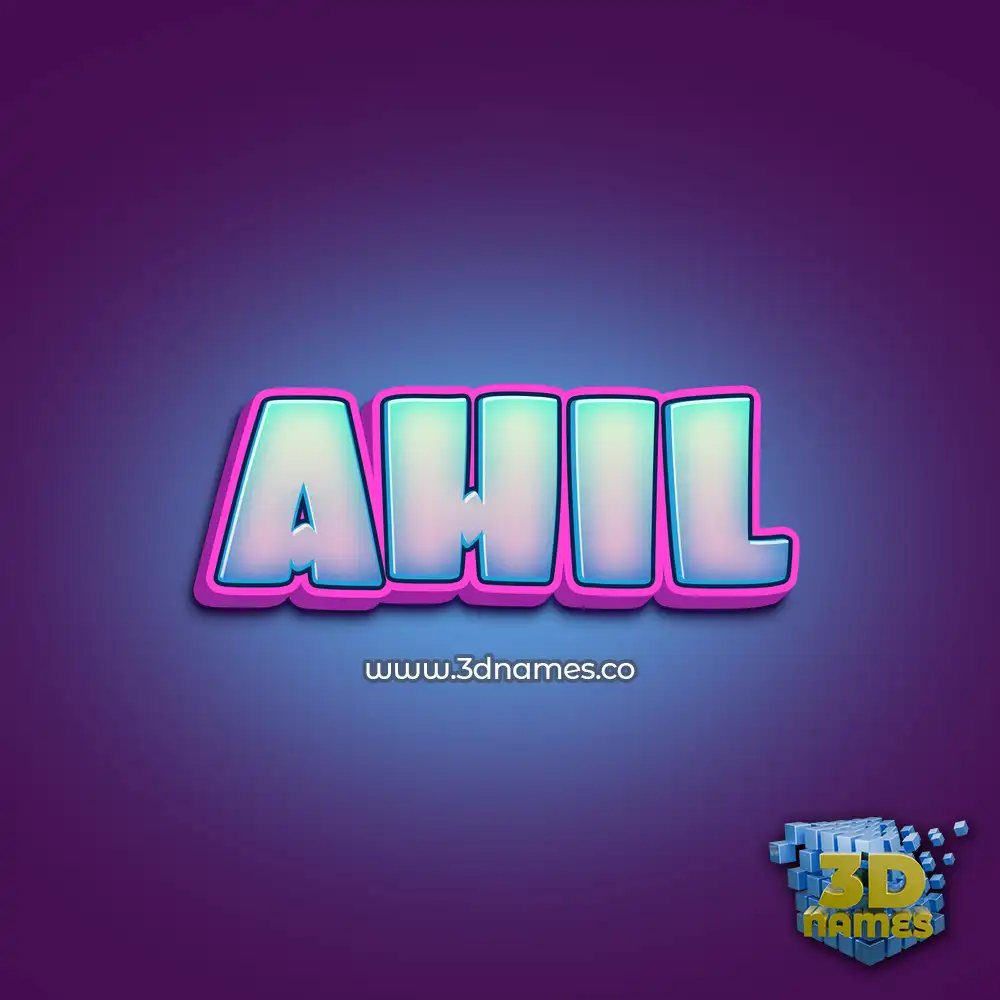 ahil in Phat Purple style - 3D name wallpaper