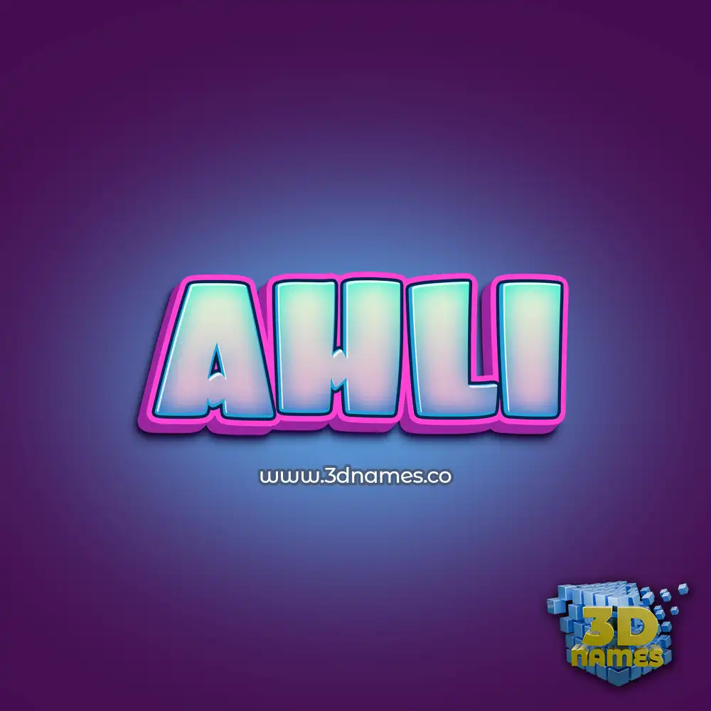 ahli in Phat Purple style - 3D name wallpaper