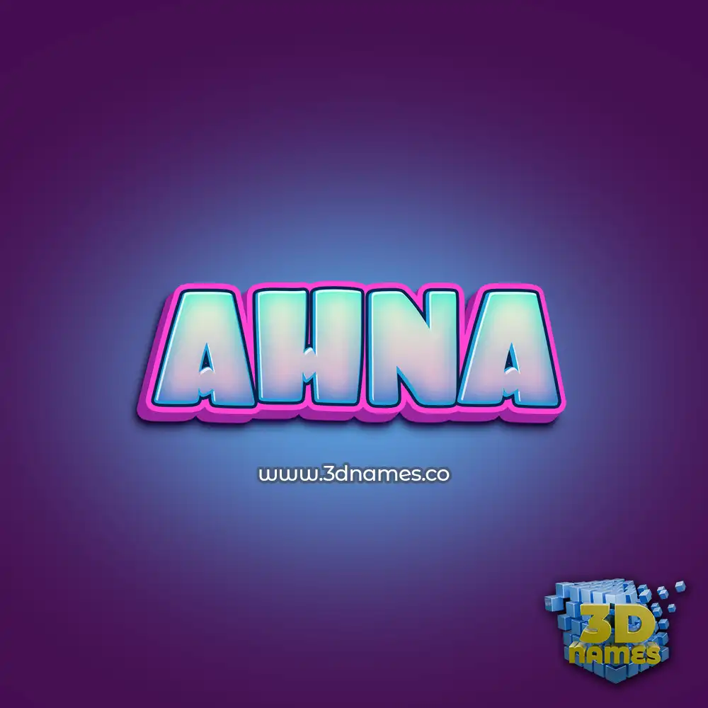 ahna in Phat Purple style - 3D name wallpaper