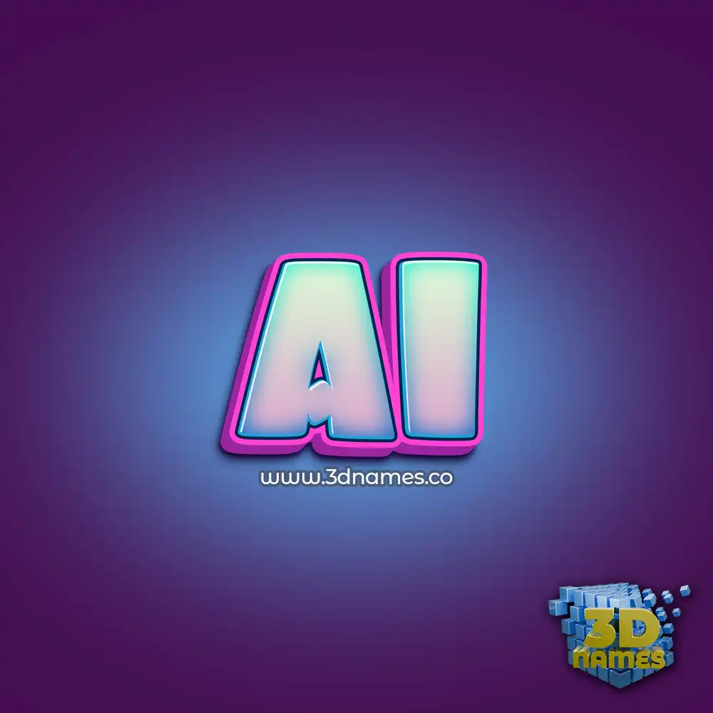 ai in Phat Purple style - 3D name wallpaper