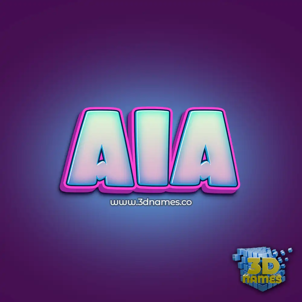 aia in Phat Purple style - 3D name wallpaper