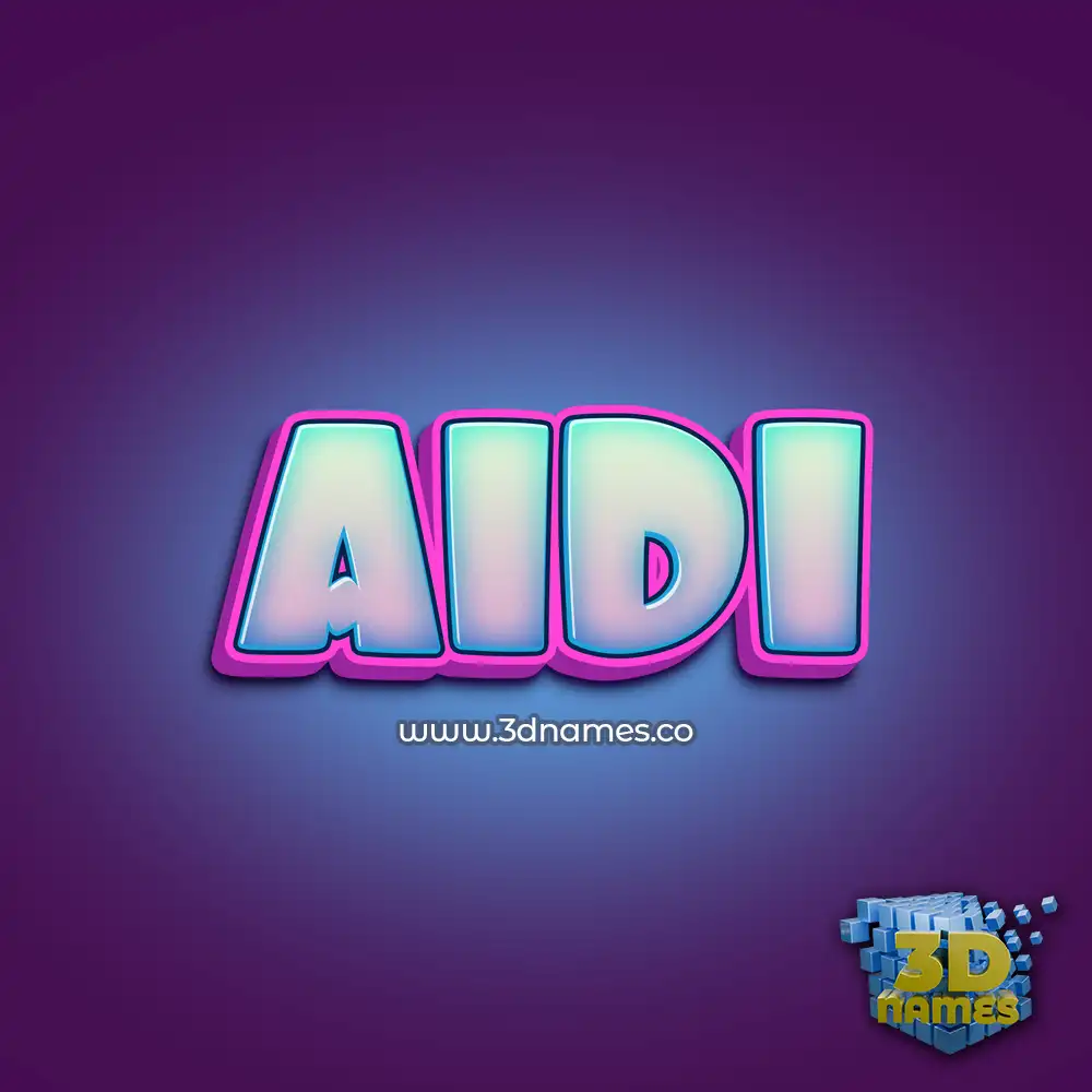 aidi in Phat Purple style - 3D name wallpaper