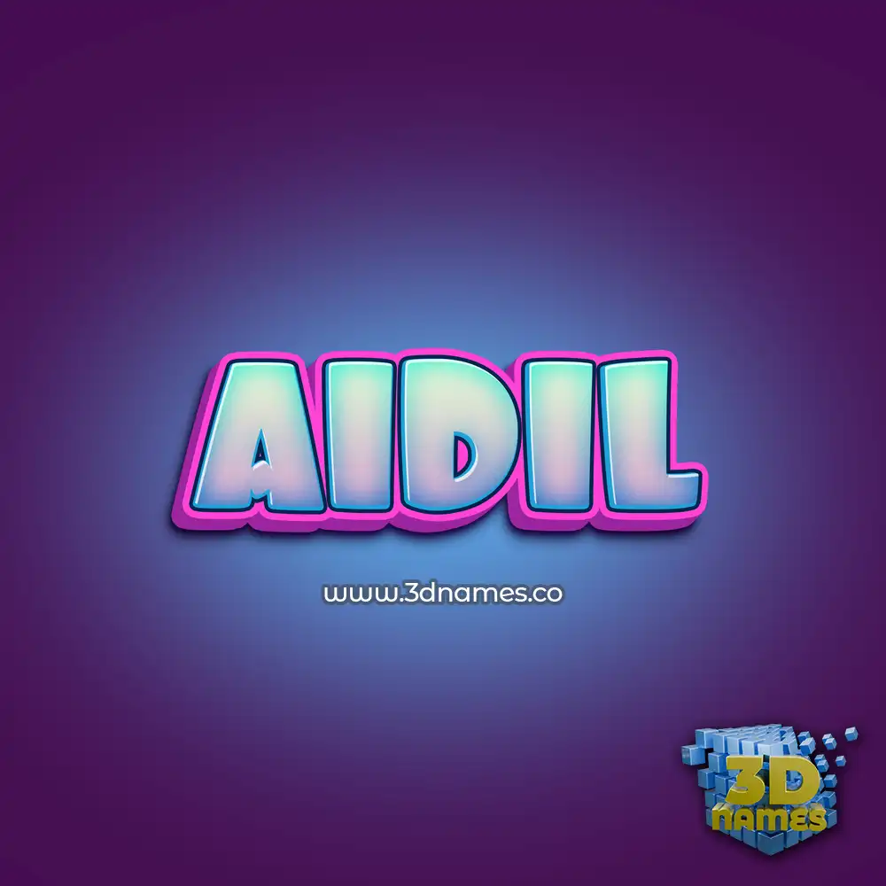 aidil in Phat Purple style - 3D name wallpaper