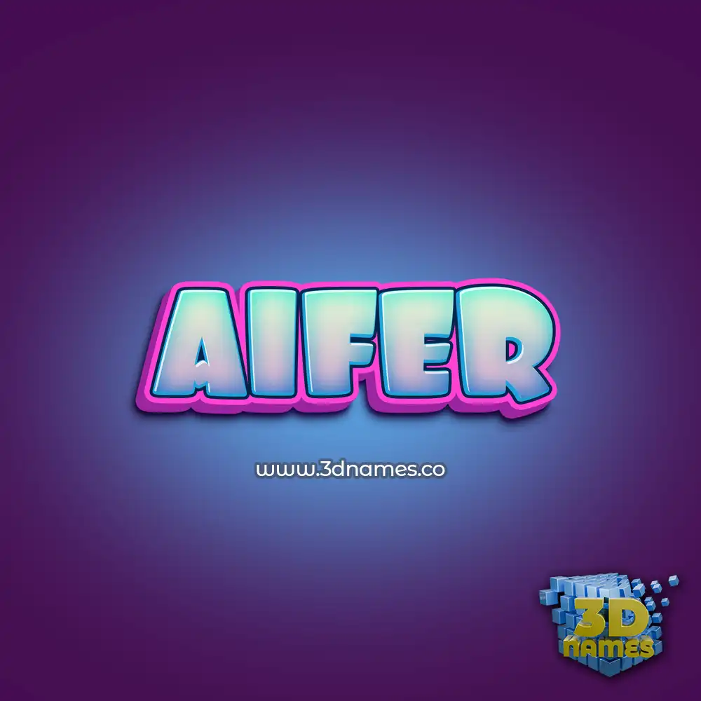 aifer in Phat Purple style - 3D name wallpaper
