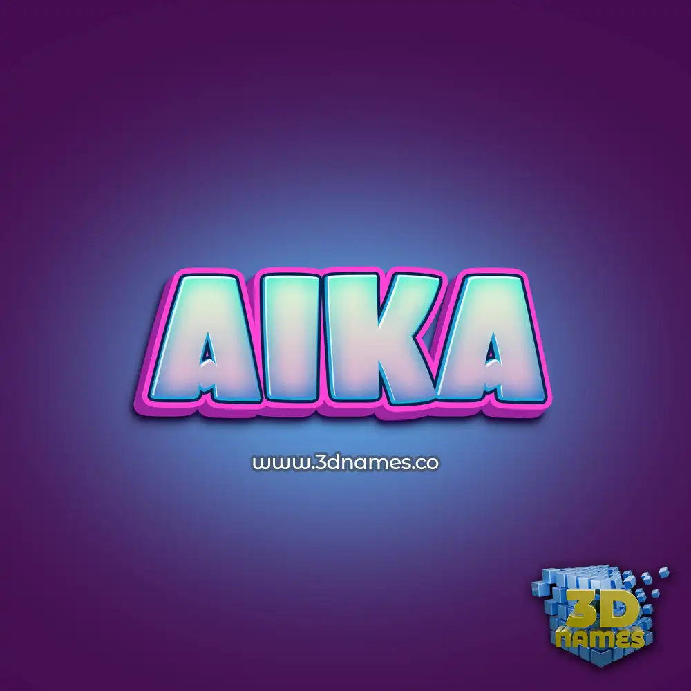 aika in Phat Purple style - 3D name wallpaper