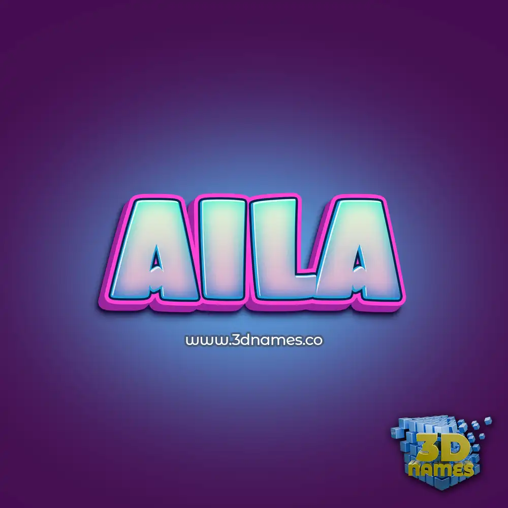 aila in Phat Purple style - 3D name wallpaper