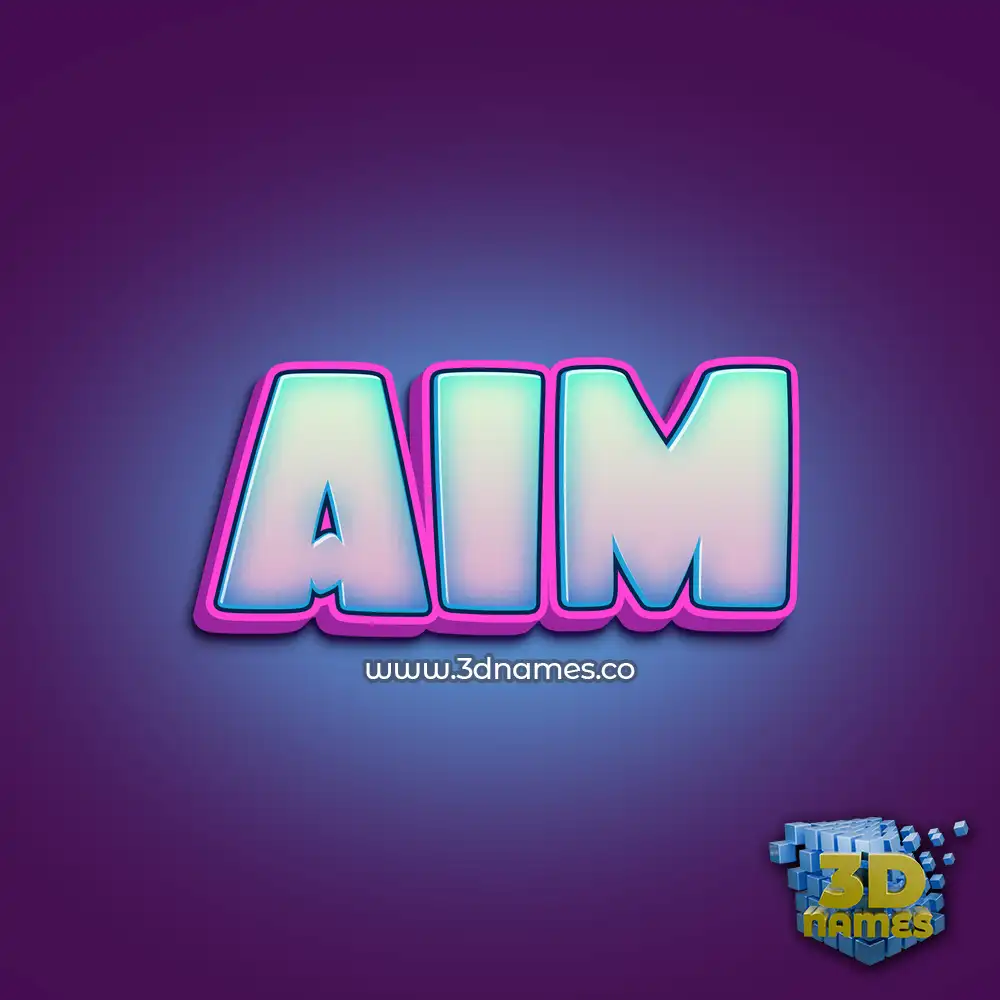aim in Phat Purple style - 3D name wallpaper
