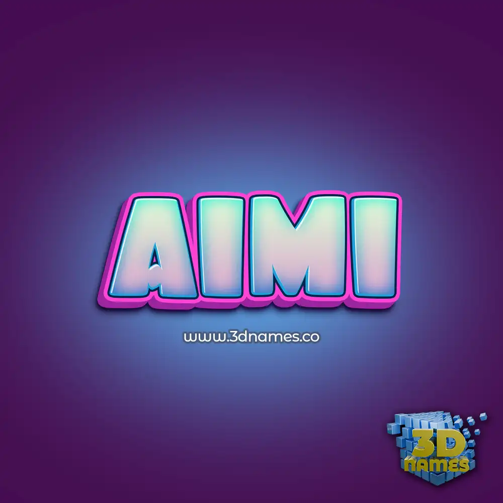 aimi in Phat Purple style - 3D name wallpaper