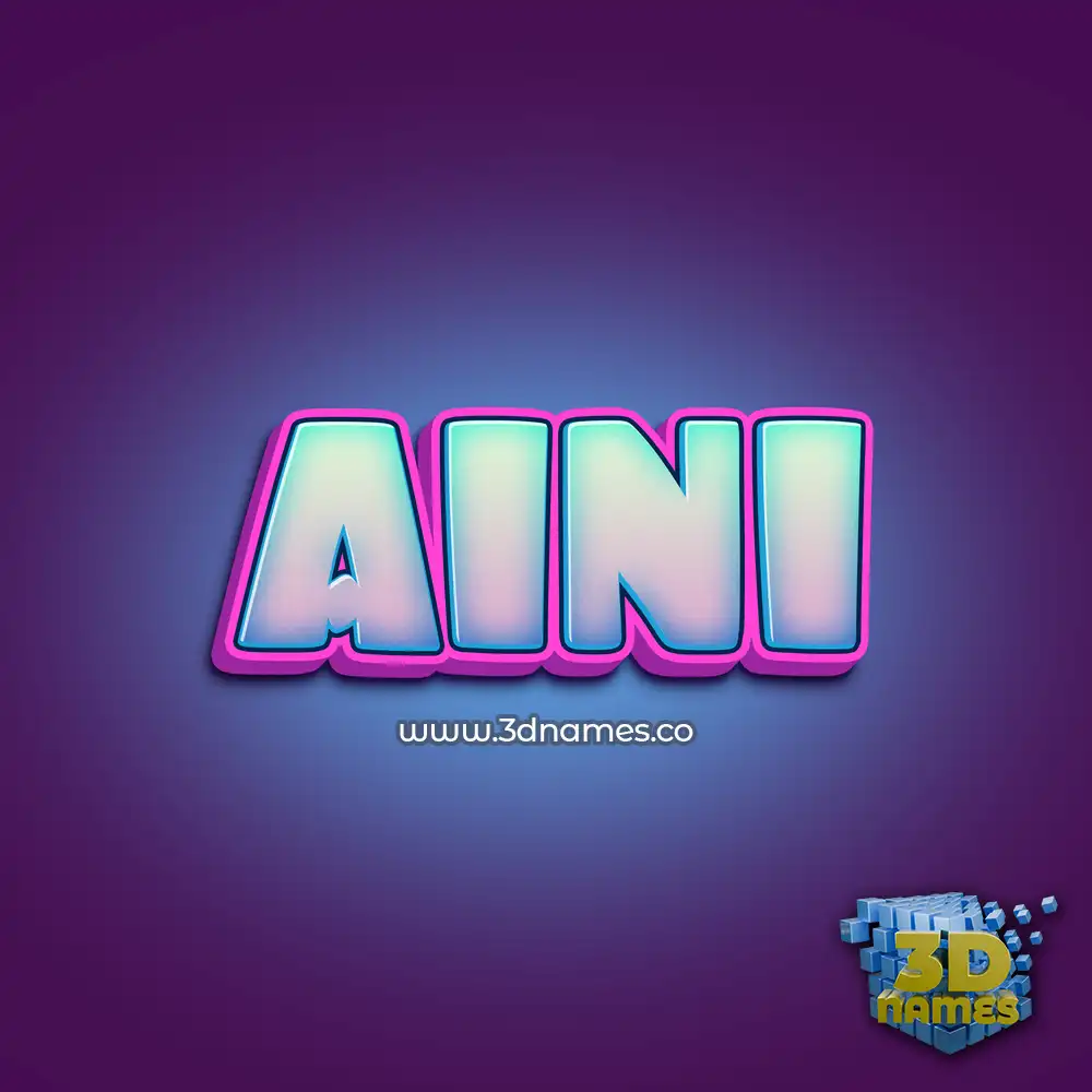 aini in Phat Purple style - 3D name wallpaper