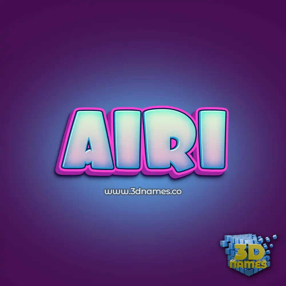 airi in Phat Purple style - 3D name wallpaper