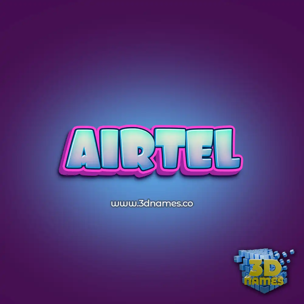 airtel in Phat Purple style - 3D name wallpaper