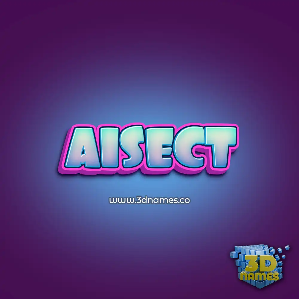 aisect in Phat Purple style - 3D name wallpaper