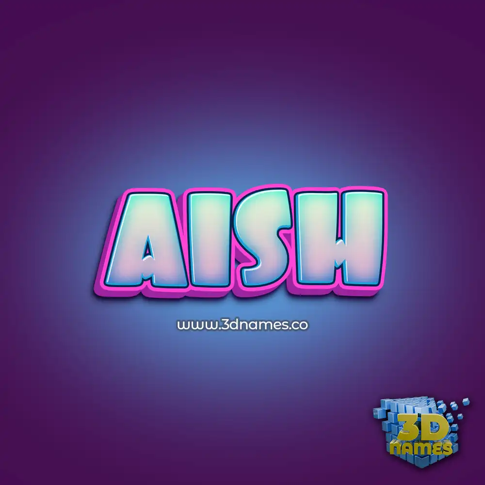 aish in Phat Purple style - 3D name wallpaper