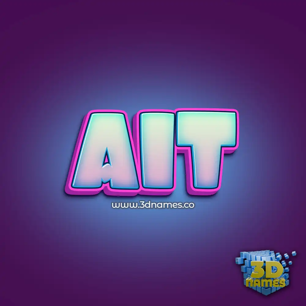 ait in Phat Purple style - 3D name wallpaper