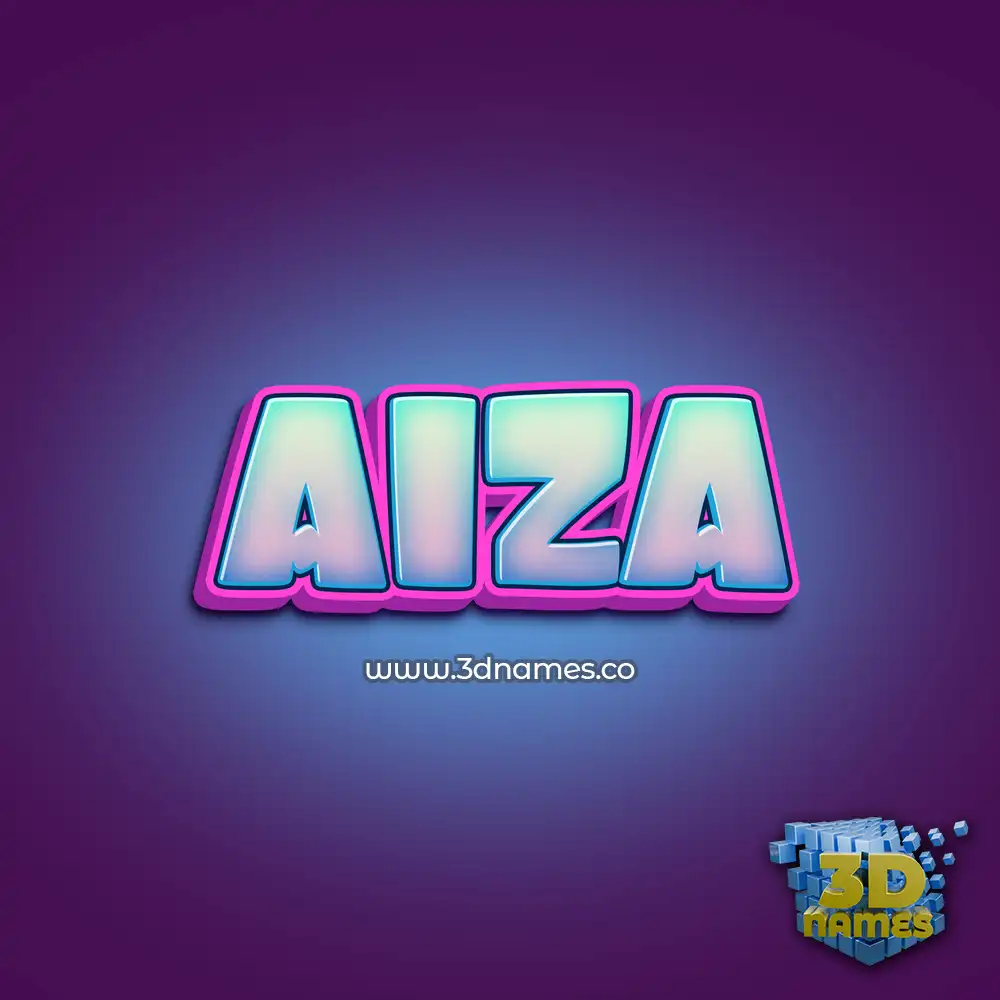aiza in Phat Purple style - 3D name wallpaper