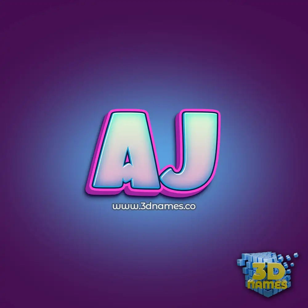 aj in Phat Purple style - 3D name wallpaper