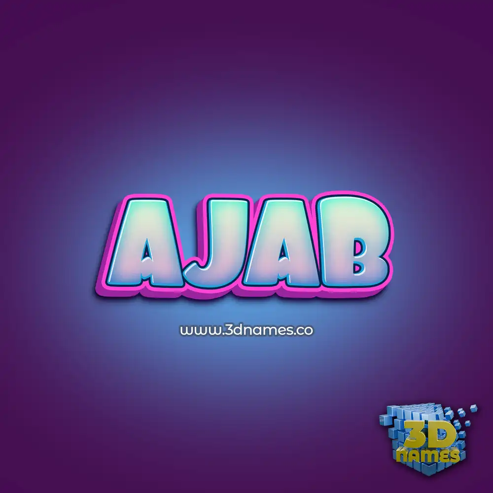 ajab in Phat Purple style - 3D name wallpaper