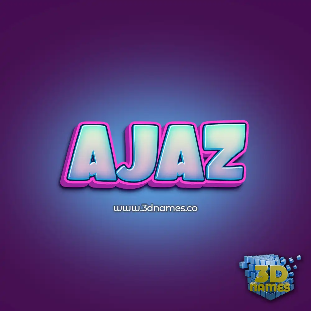 ajaz in Phat Purple style - 3D name wallpaper