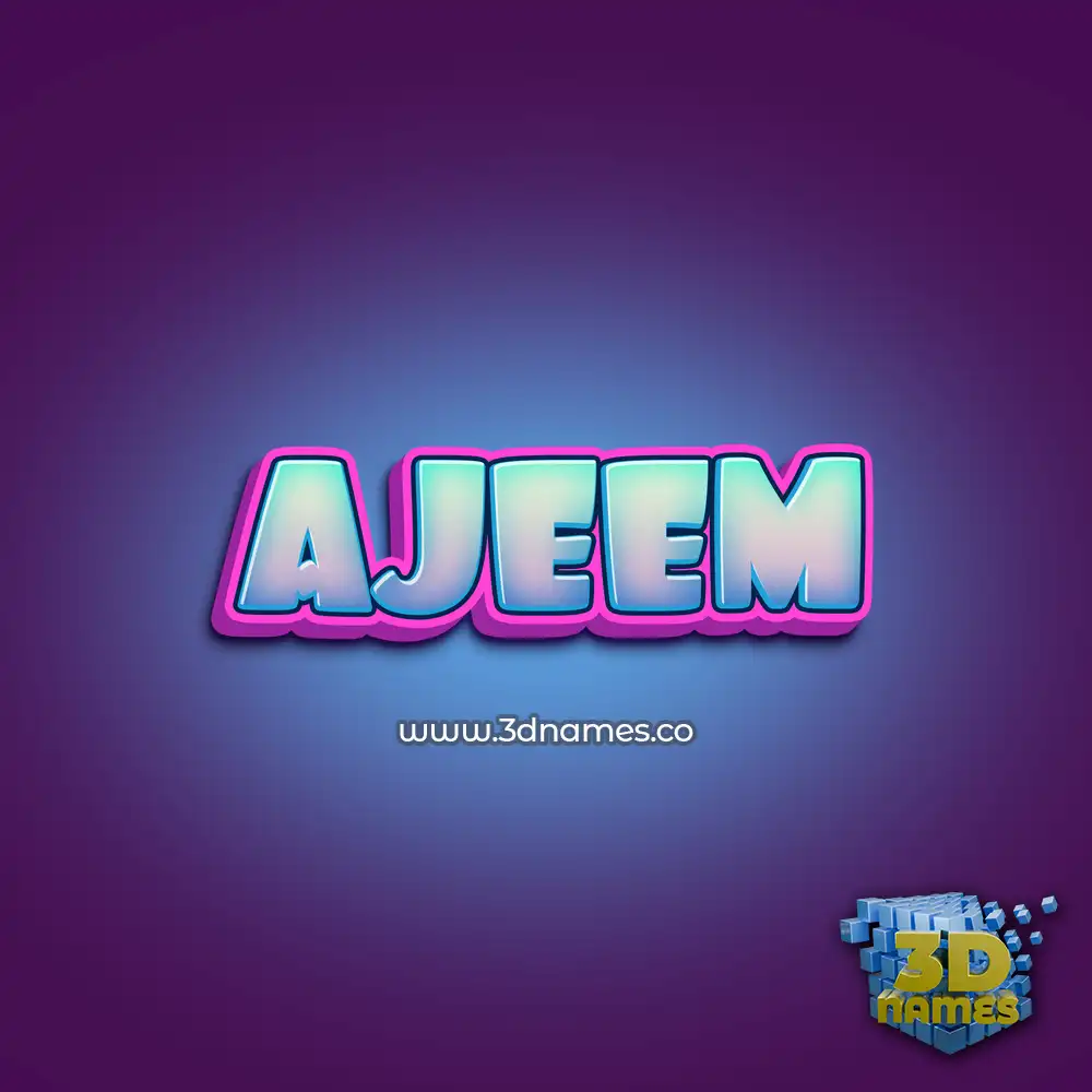 ajeem in Phat Purple style - 3D name wallpaper