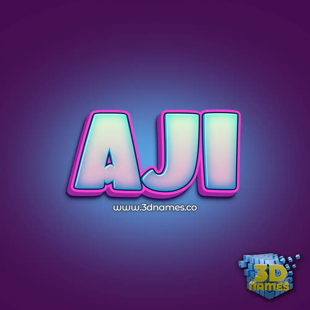 aji in Phat Purple style - 3D name wallpaper