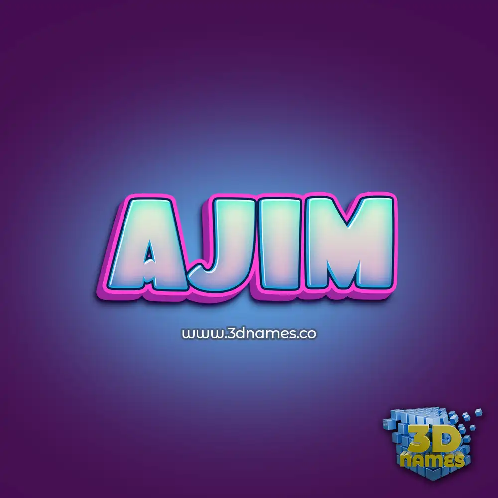 ajim in Phat Purple style - 3D name wallpaper