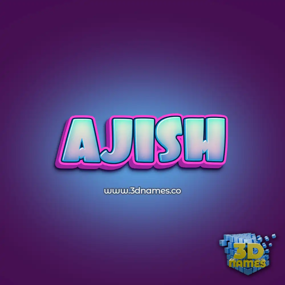 ajish in Phat Purple style - 3D name wallpaper