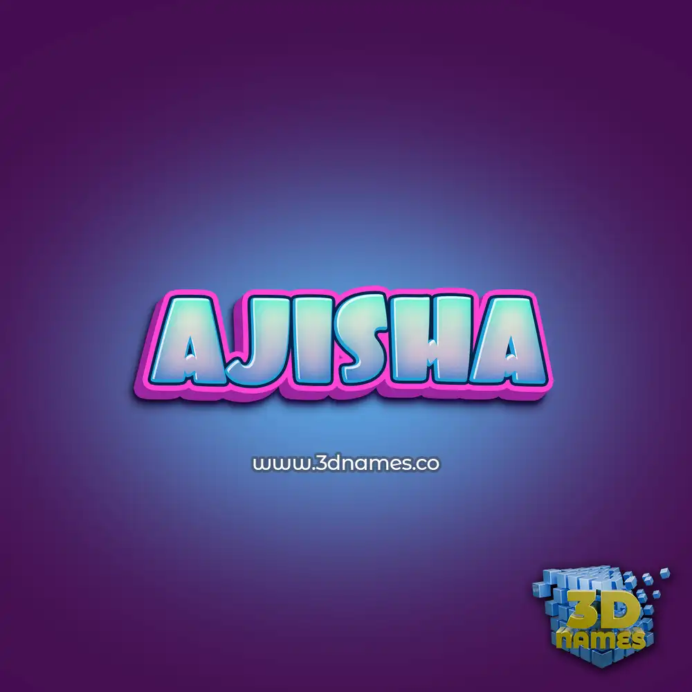 ajisha in Phat Purple style - 3D name wallpaper