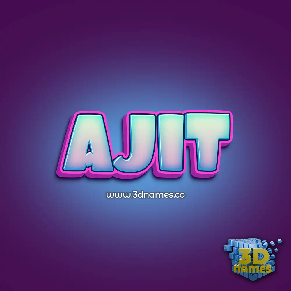 ajit in Phat Purple style - 3D name wallpaper