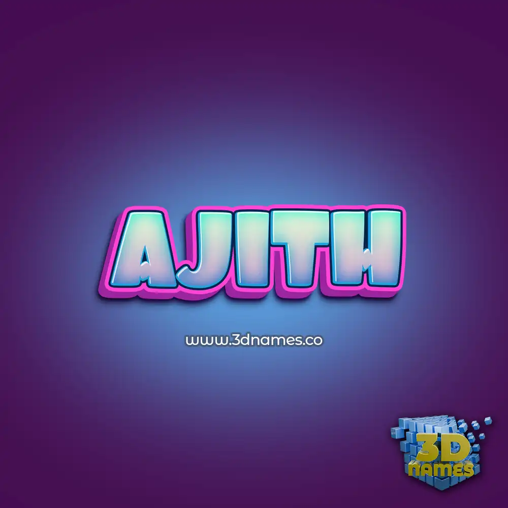 ajith in Phat Purple style - 3D name wallpaper