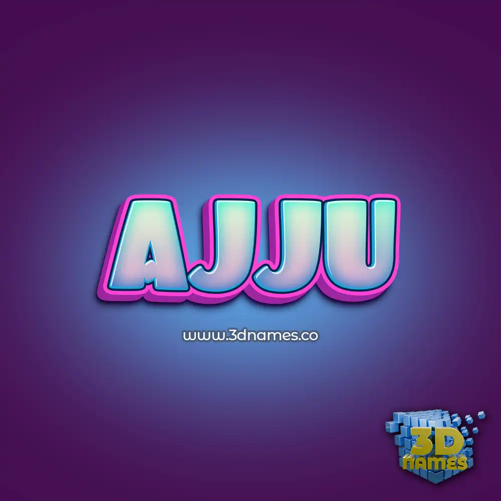 ajju in Phat Purple style - 3D name wallpaper
