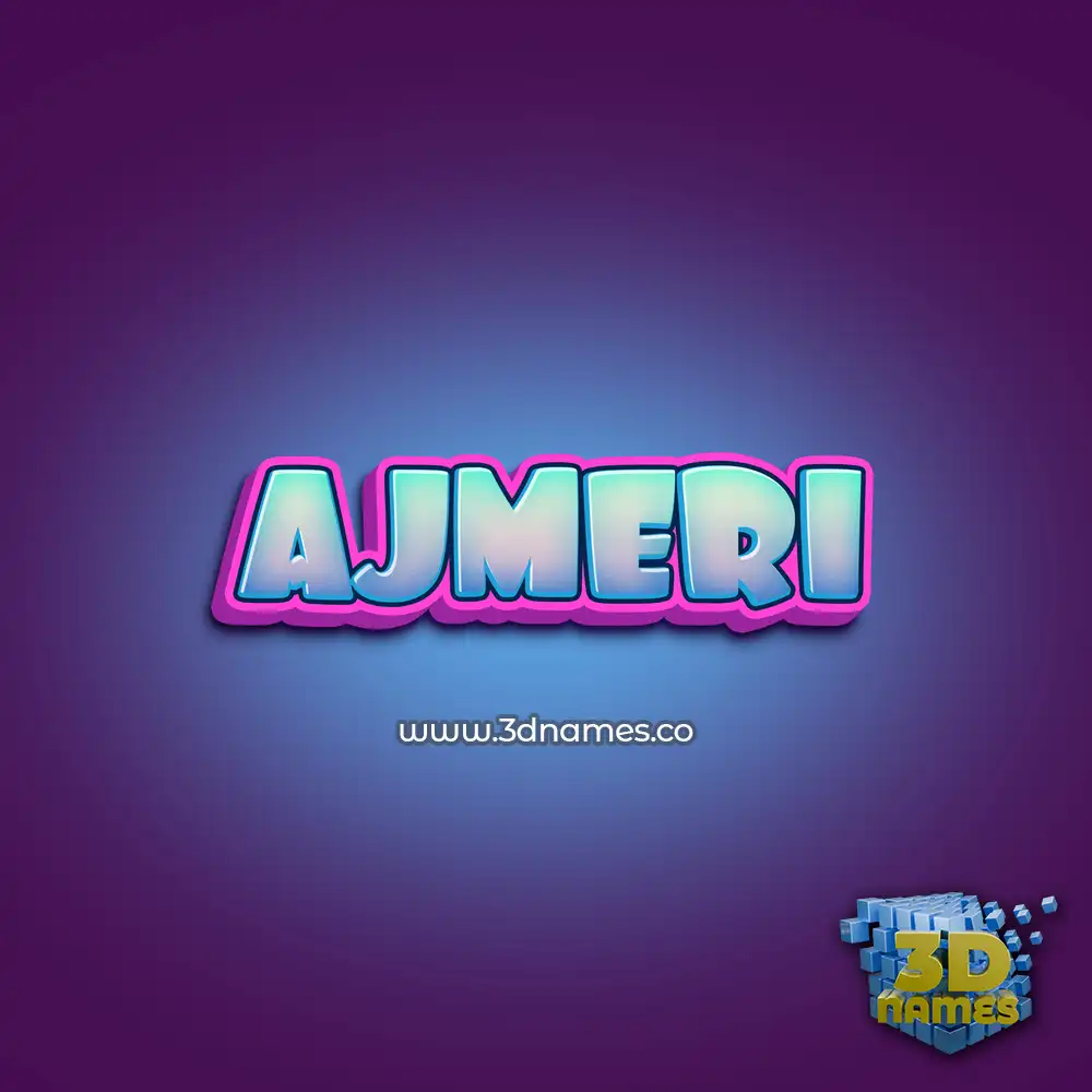 ajmeri in Phat Purple style - 3D name wallpaper